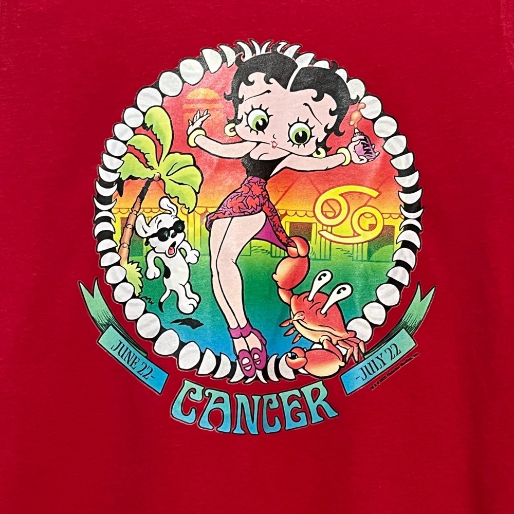 Bettyboop, cancer astrological sign graphic. NWOT, women’s boyfriend fit T-shirt